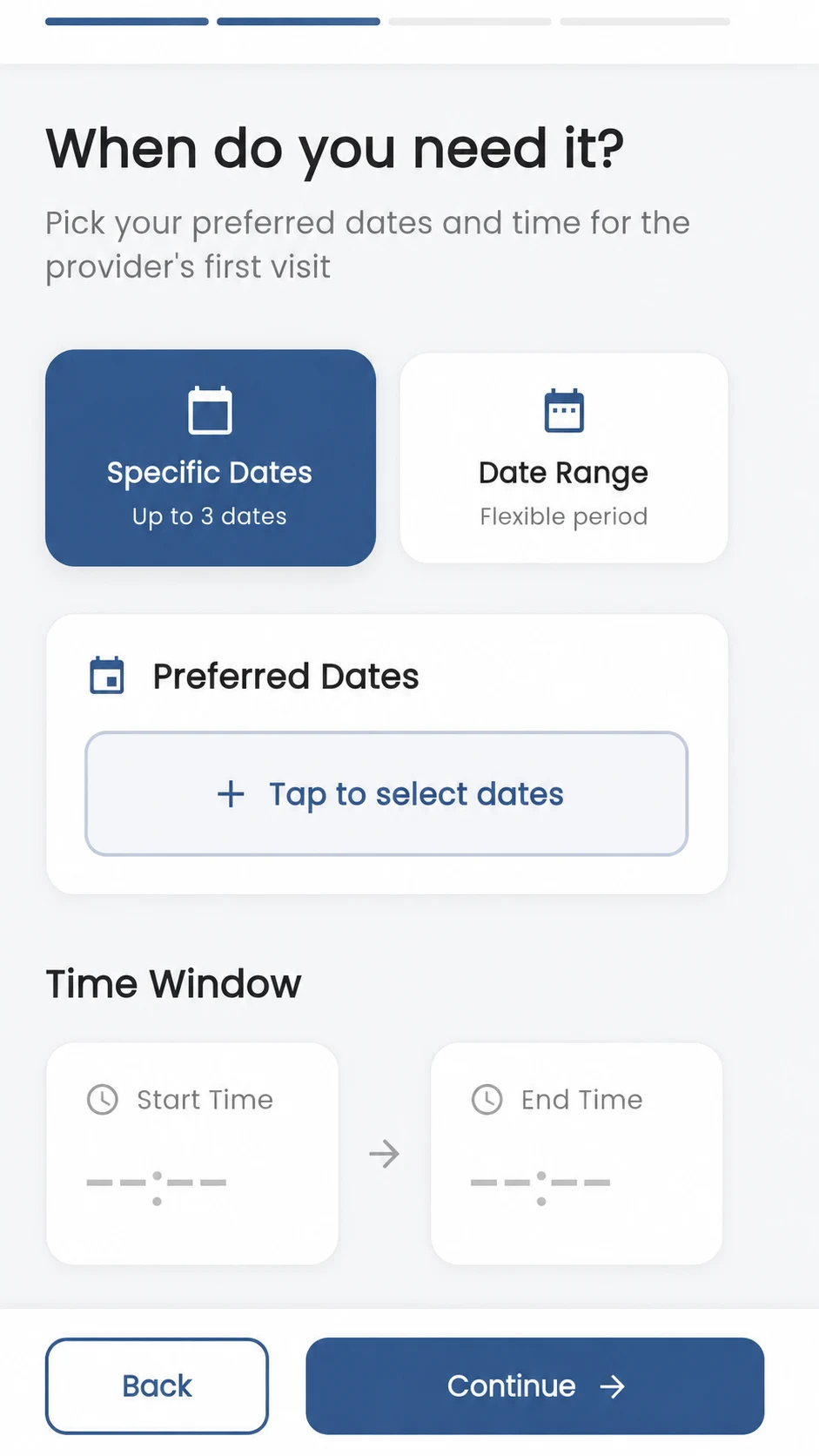 GoFix user booking date and time selection step